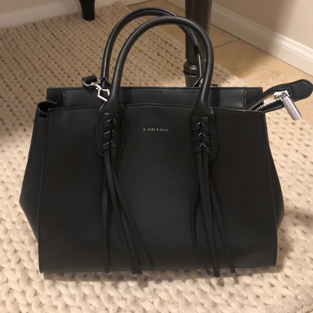 Charles & Keith Black Vegan Leather Handbag